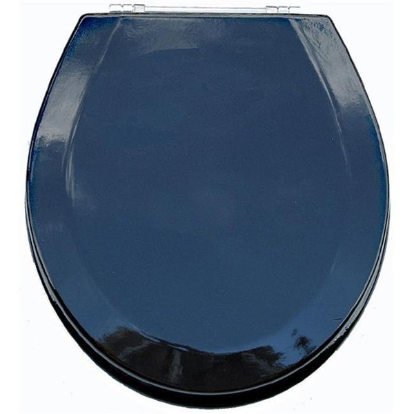 American Trading House American Trading House MDF-304 PremiumToilet Wood Seat with Chrome Hinges Metallic Black MDF-304